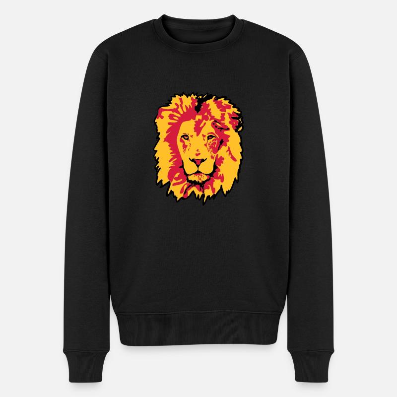 lion - Männer Premium Bio Pullover - Schwarz