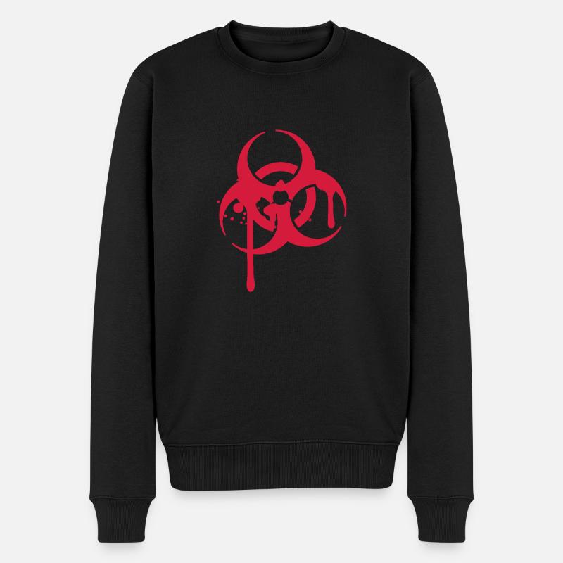 Biohazard blod logo symbol stænk - Økologisk premium-sweatshirt til mænd - sort