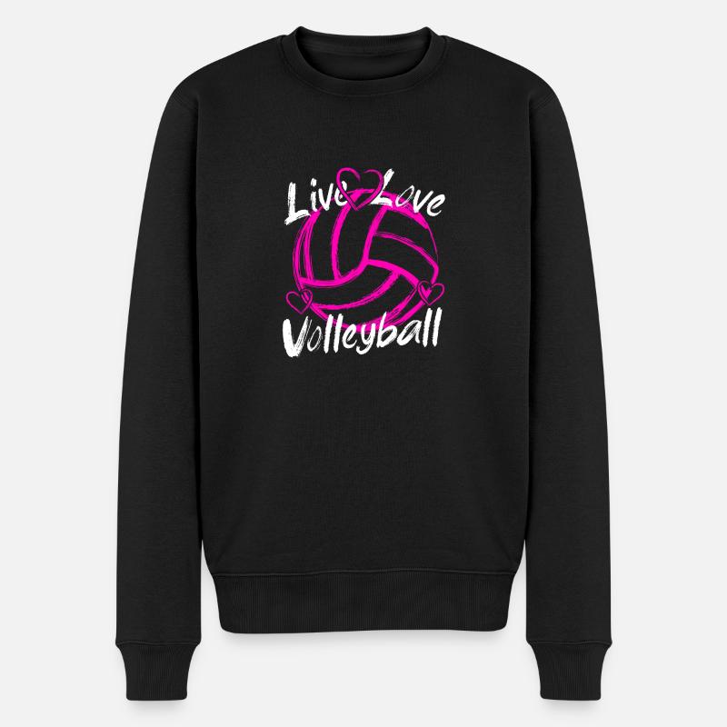 Live Love Volleyball - Männer Premium Bio Pullover - Schwarz