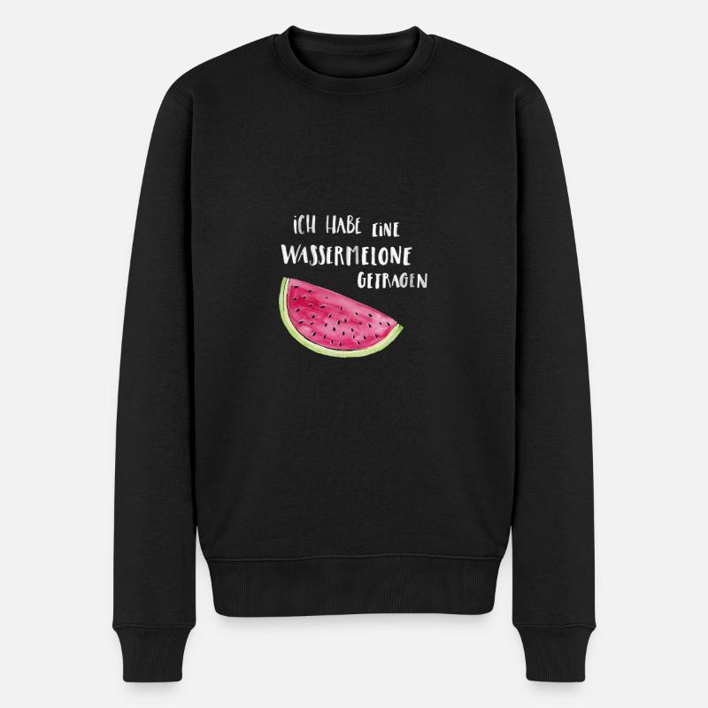 Ich habe eine Wassermelone getragen hell - Männer Premium Bio Pullover - Schwarz