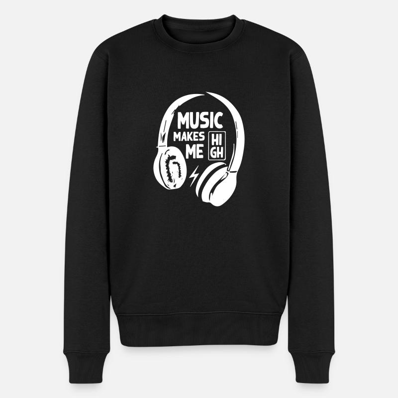 Casque de musique - Pull Premium bio Homme - noir