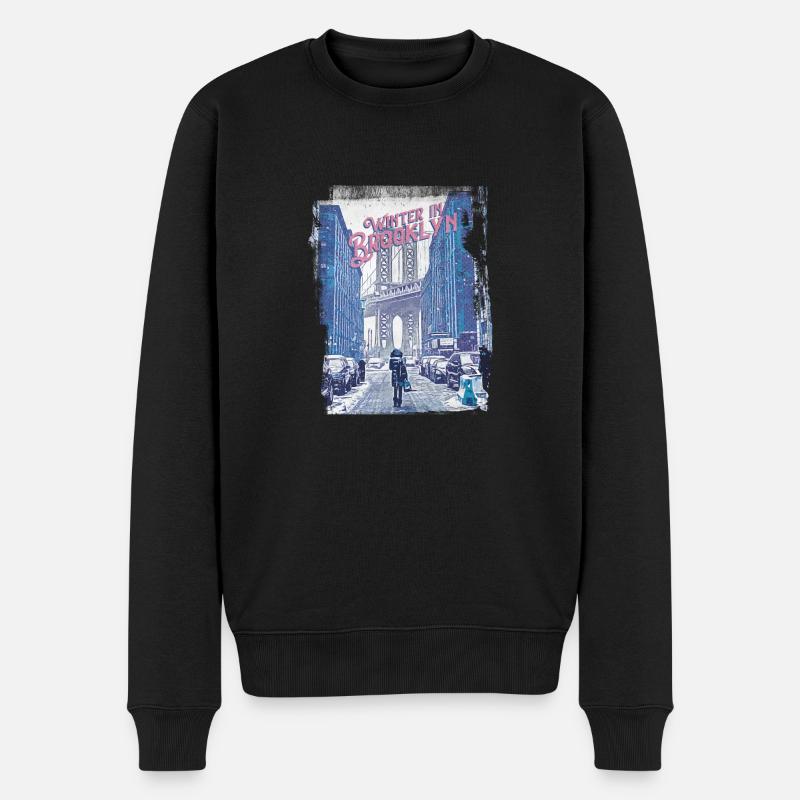 HIVER À BROOKLYN - Pull Premium bio Homme - noir