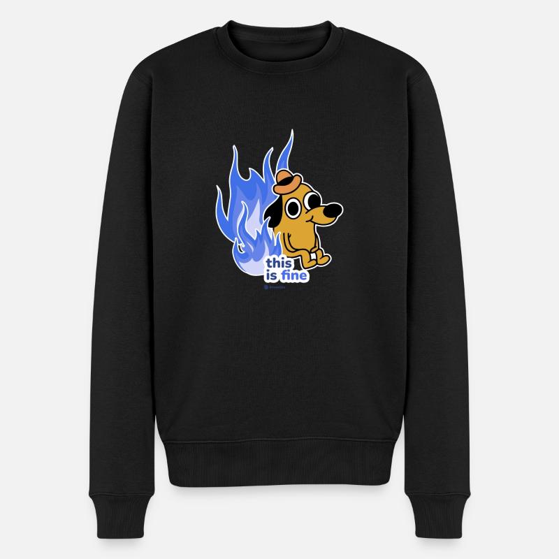 This is fine - Männer Premium Bio Pullover - Schwarz