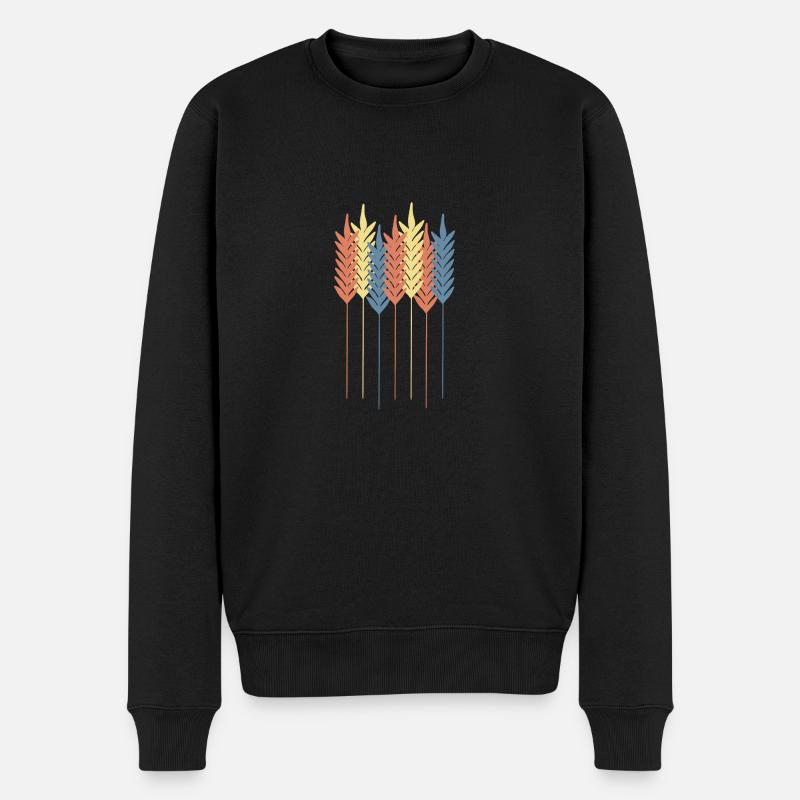 Getreide Feld - Männer Premium Bio Pullover - Schwarz