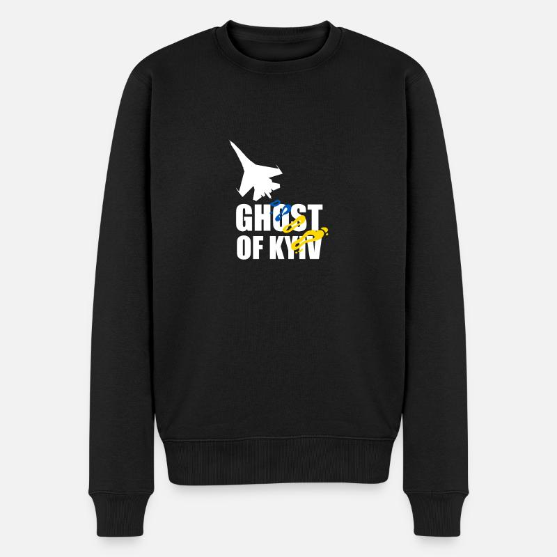 Geist von Kiew - Männer Premium Bio Pullover - Schwarz