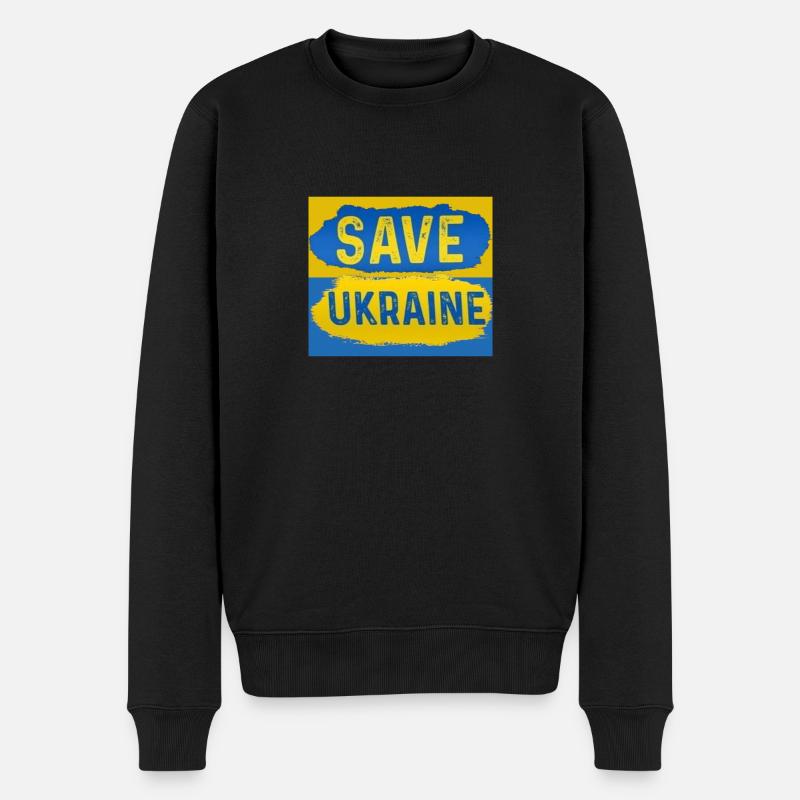 Ukraine - Männer Premium Bio Pullover - Schwarz