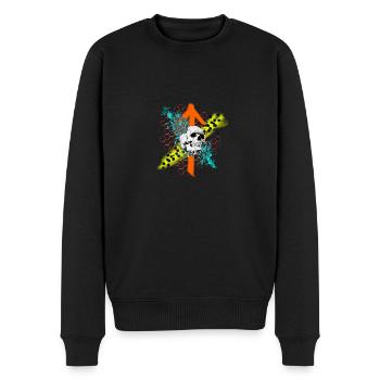 Crâne d’engrenage - Pull Premium bio Homme - noir - Devant - Nico (187cm)