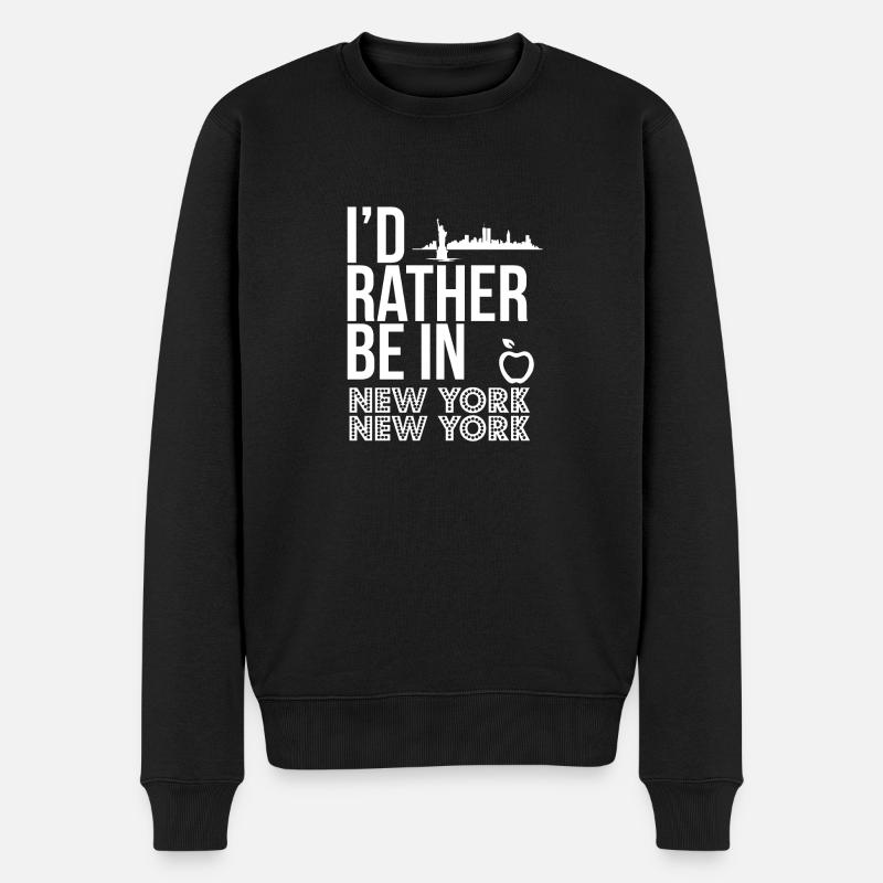 New York - Männer Premium Bio Pullover - Schwarz