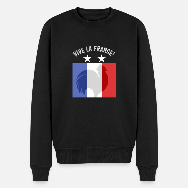 Frankreich - Männer Premium Bio Pullover - Schwarz