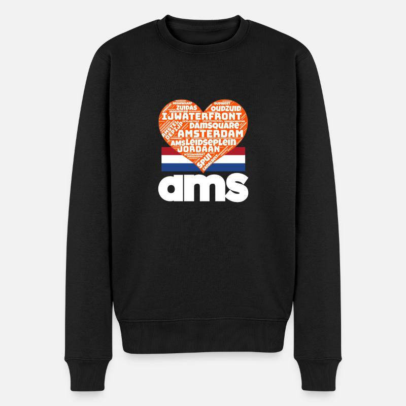 Amsterdam - Männer Premium Bio Pullover - Schwarz