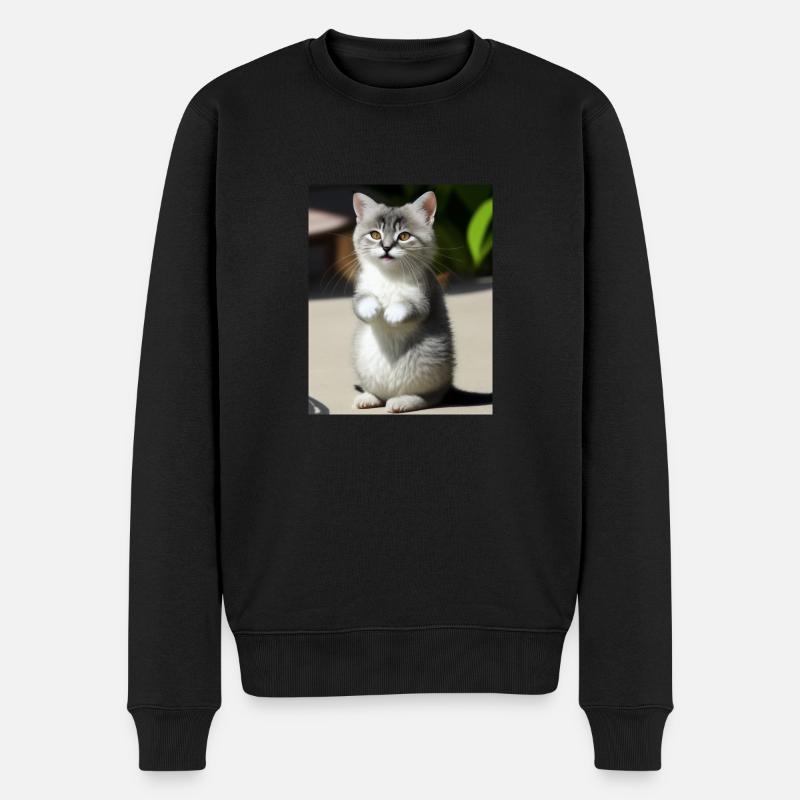 Chat persan blanc - Pull Premium bio Homme - noir