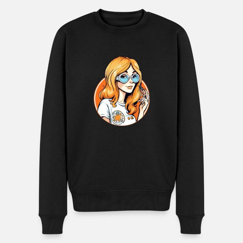 Anne Hippie - Männer Premium Bio Pullover - Schwarz