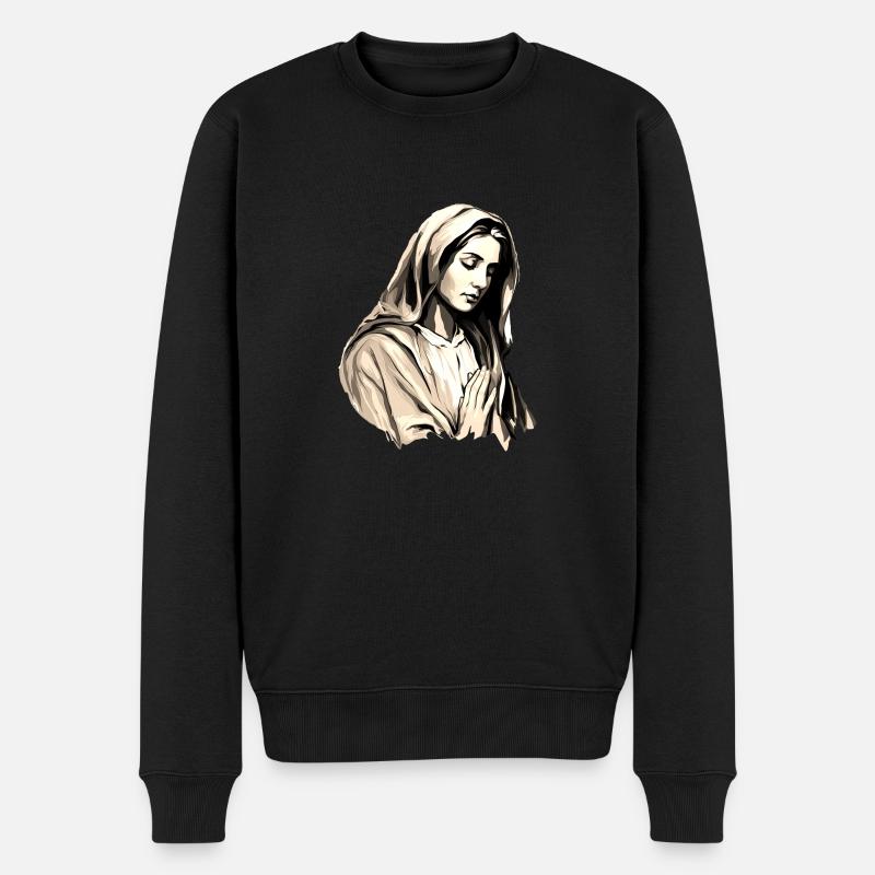 Heilige Maria Maria Madonna Mariana Jungfrau Maria Heilig - Männer Premium Bio Pullover - Schwarz