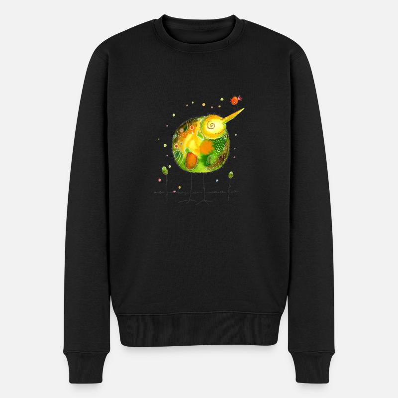 Gute Laune Kiwi - Männer Premium Bio Pullover - Schwarz