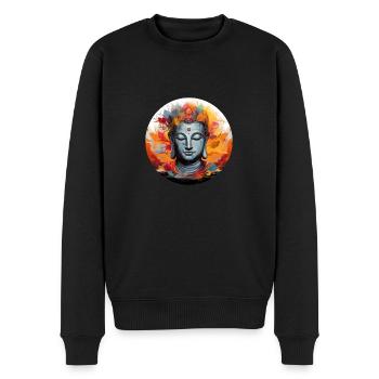 T-shirt Sérénité Bouddha Marque Vibration Positive - Pull Premium bio Homme - noir - Devant - Nico (187cm)