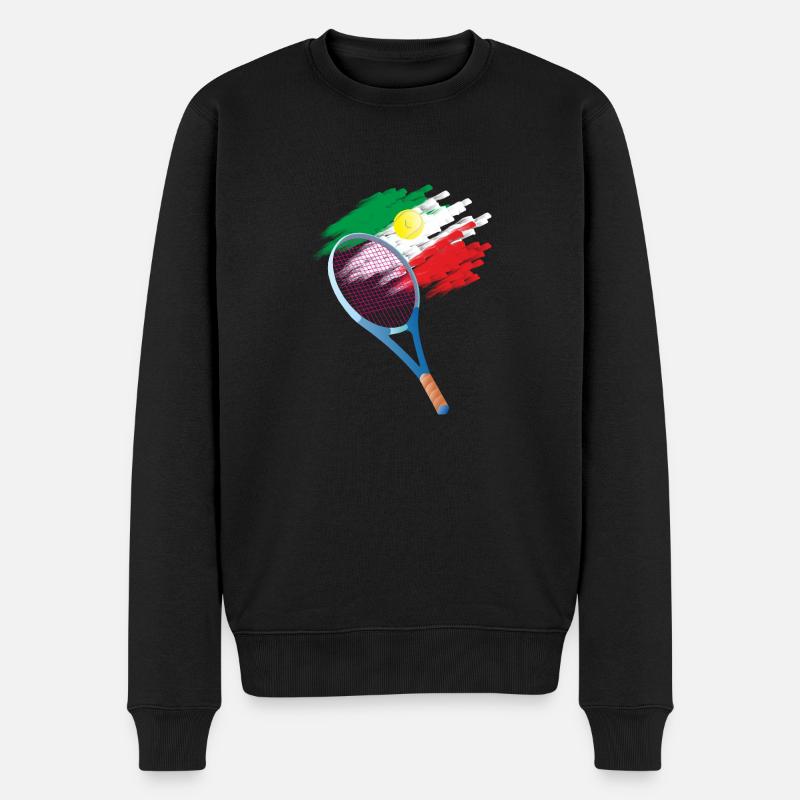 Tennis ITA - Männer Premium Bio Pullover - Schwarz