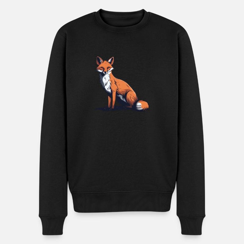 Naturverbundener Fuchs - Männer Premium Bio Pullover - Schwarz