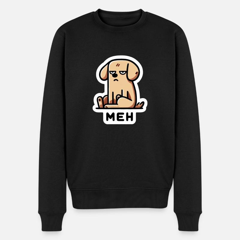 Mimikama MEH-Hund - Männer Premium Bio Pullover - Schwarz