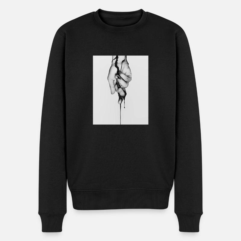 Die Hand des Lebens - Männer Premium Bio Pullover - Schwarz