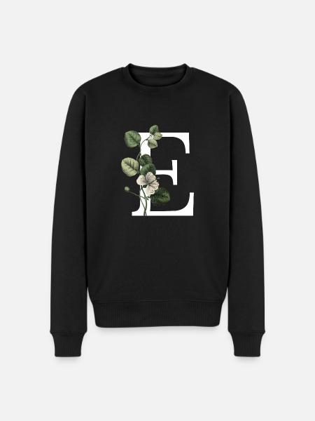 Green Botanical Letter E - Men's Premium Organic Jumper - black