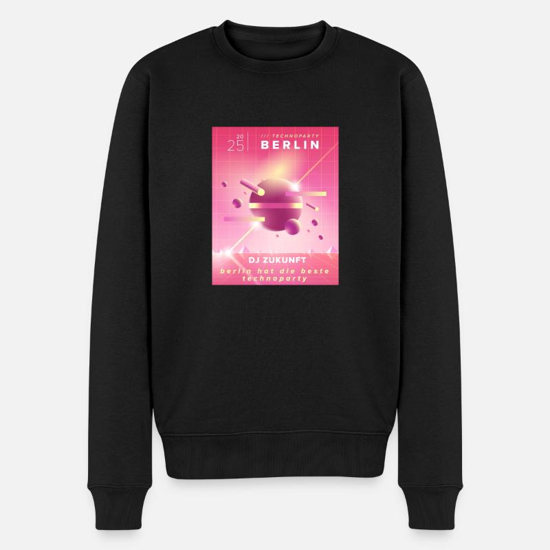Berliner Techno - Männer Premium Bio Pullover - Schwarz