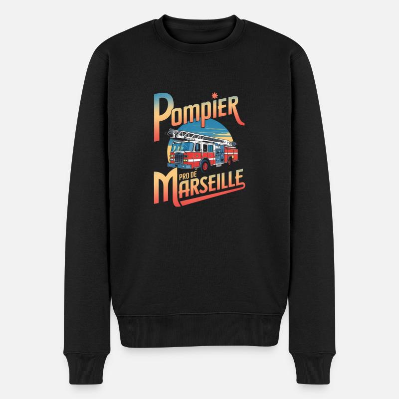 Pompier Pro de Marseille - Pull Premium bio Homme - noir