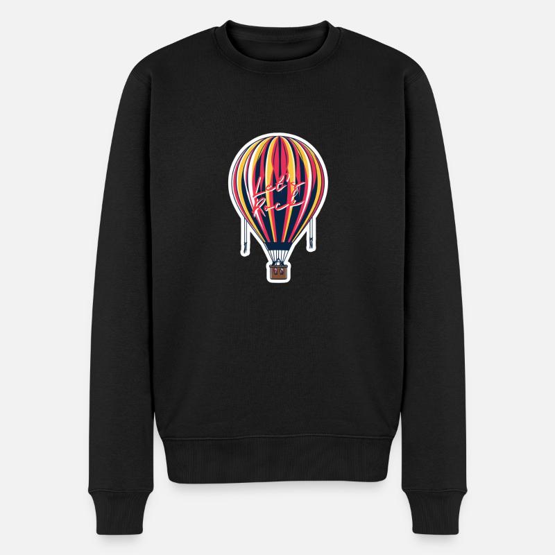 Lets Rock Heißluftballon - Männer Premium Bio Pullover - Schwarz