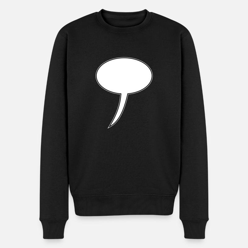Sprechblase Design Lang - Männer Premium Bio Pullover - Schwarz