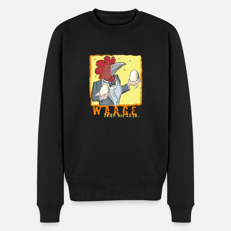 Sternzeichen - Waage - Männer Premium Bio Pullover - Schwarz