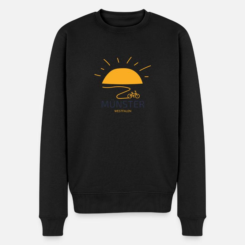 Münster Westfalen Fahrrad - Männer Premium Bio Pullover - Schwarz