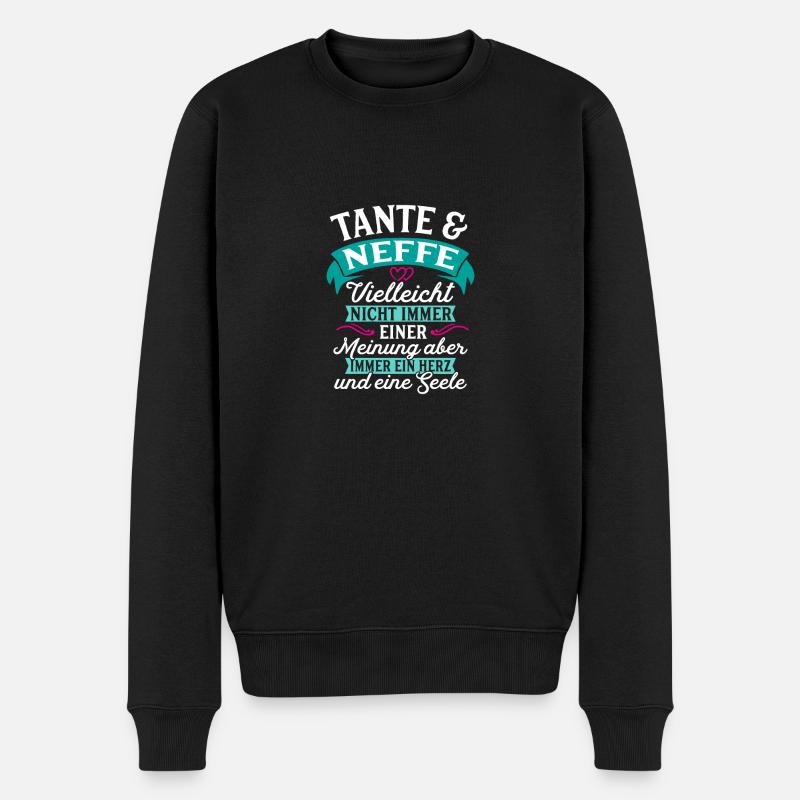 Tante Neffe Seele Geschenk Geburtstag - Männer Premium Bio Pullover - Schwarz