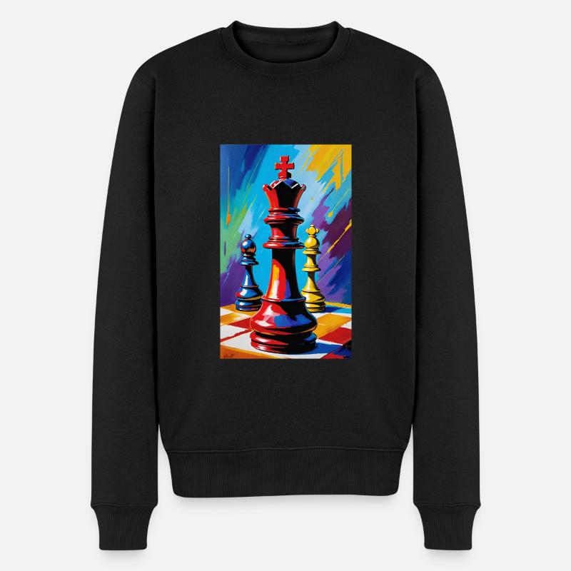 Schach | Schachfigur | Schachspieler - Männer Premium Bio Pullover - Schwarz