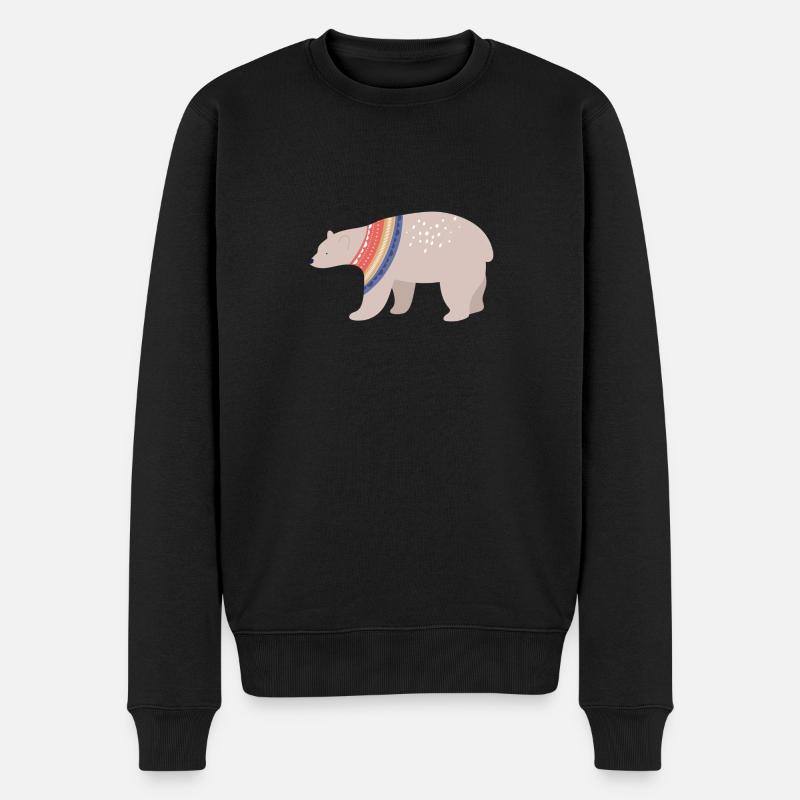 Weihnachten Eisbär - Männer Premium Bio Pullover - Schwarz