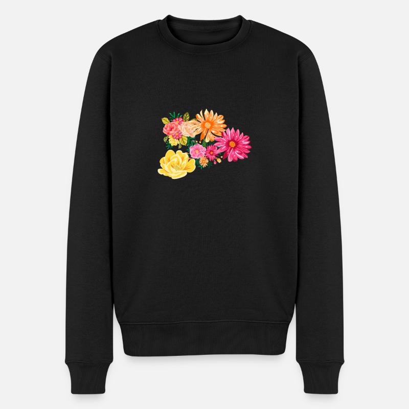 Frühlings - Männer Premium Bio Pullover - Schwarz