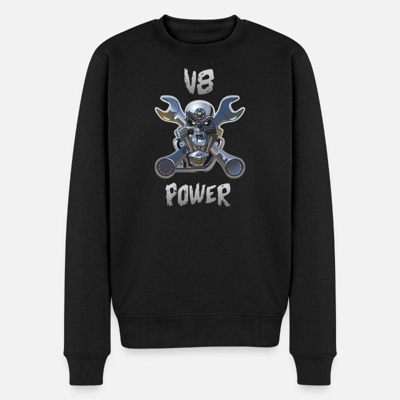 Puissance du moteur V8 - Pull Premium bio Homme - noir
