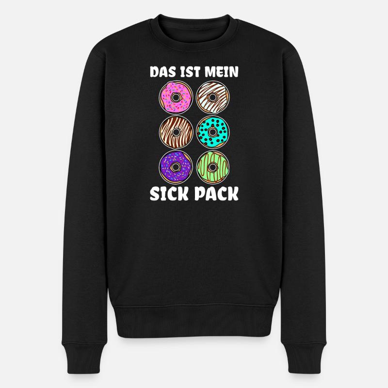 Lecker Naschen Donut Süßigkeiten Statement - Männer Premium Bio Pullover - Schwarz