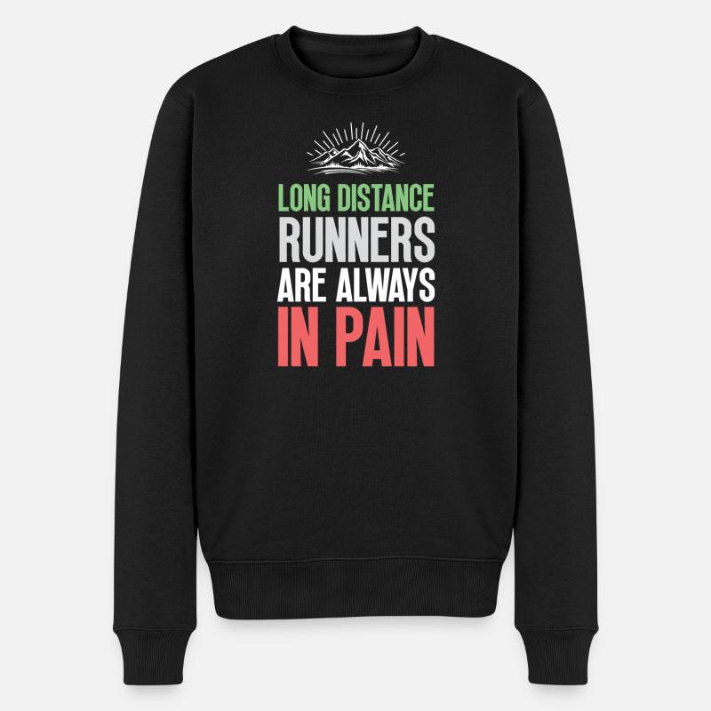 Langstreckenläufer haben immer Schmerzen - Männer Premium Bio Pullover - Schwarz