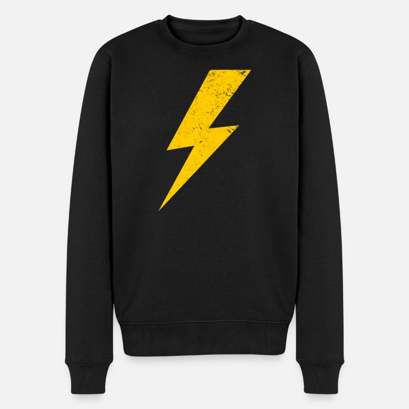 éclair jaune - Pull Premium bio Homme - noir