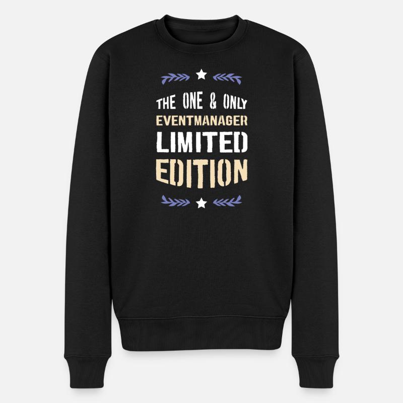 Limitierte Edition Eventmanager - Männer Premium Bio Pullover - Schwarz