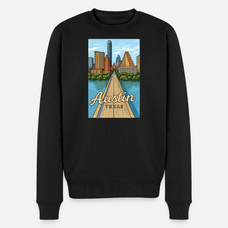 Austin Texas - Männer Premium Bio Pullover - Schwarz