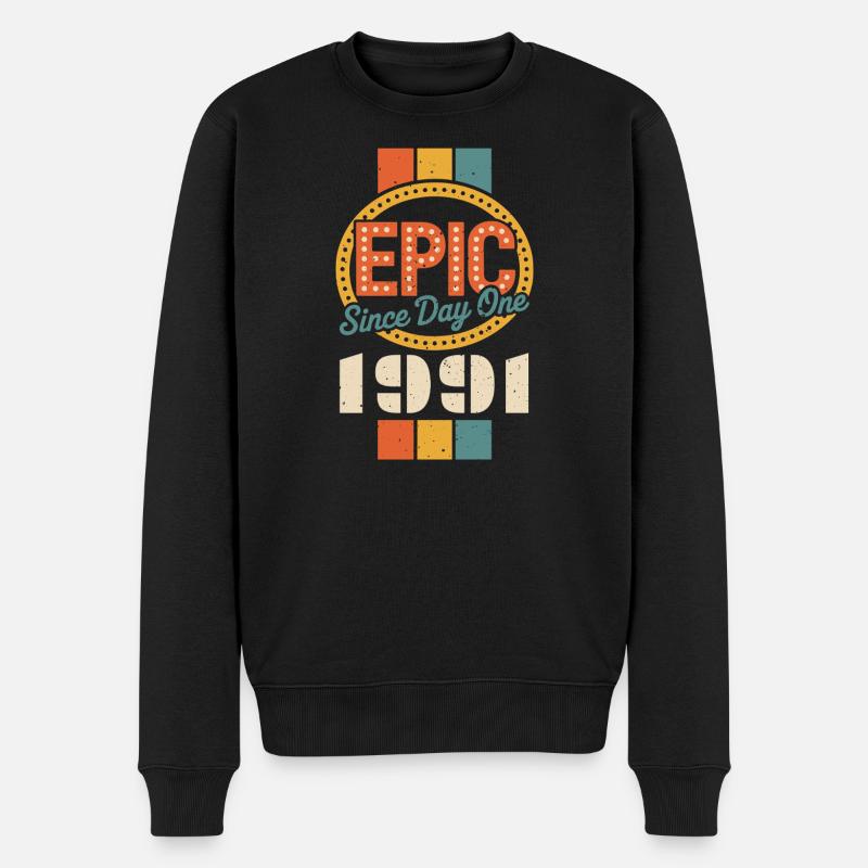Legendär seit 1991 - Männer Premium Bio Pullover - Schwarz