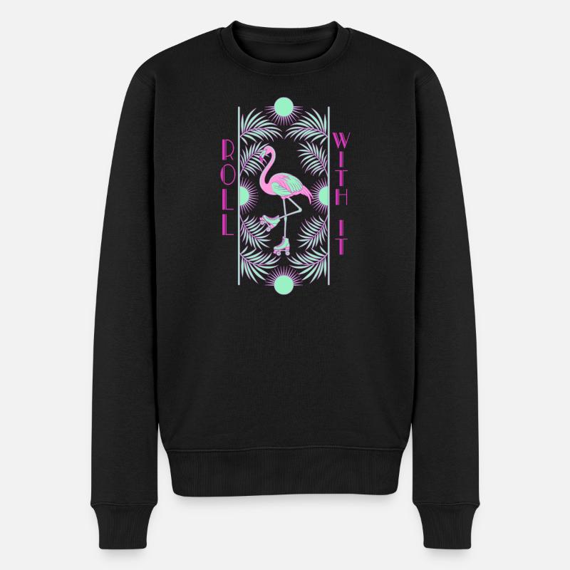 Roulez avec ça, flamant rose - Pull Premium bio Homme - noir