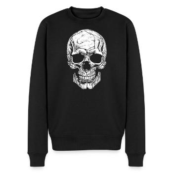 Totenkopf  - Männer Premium Bio Pullover - Schwarz - Vorne - Nico (187cm)