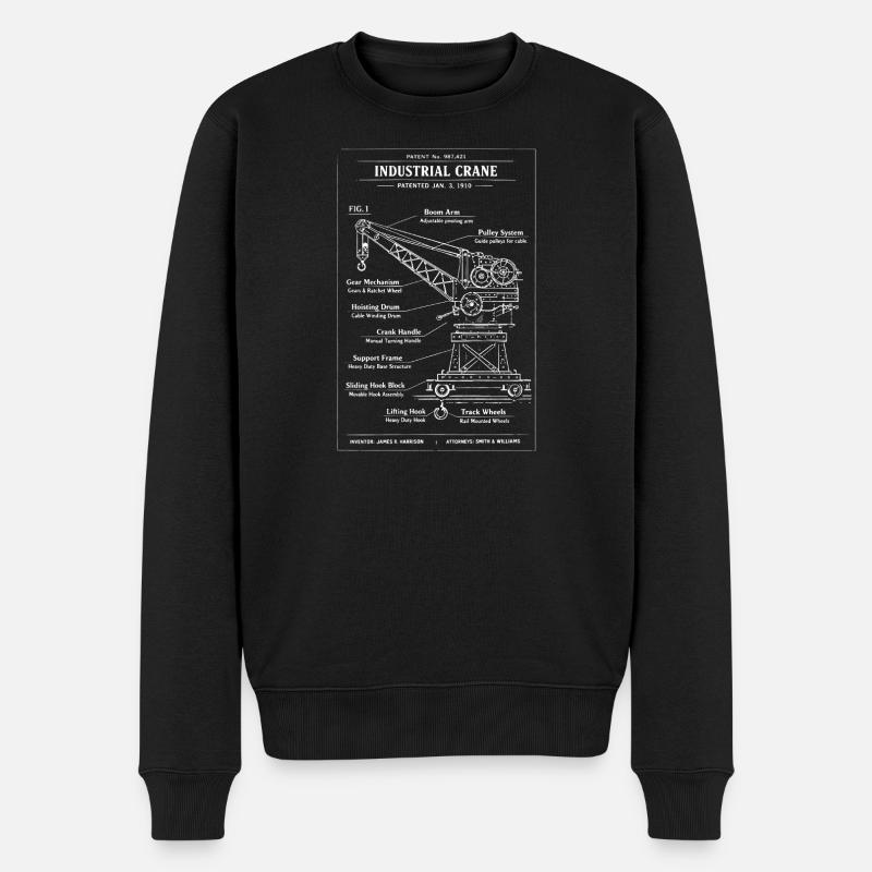 Entwurf des Industriekrans - Männer Premium Bio Pullover - Schwarz
