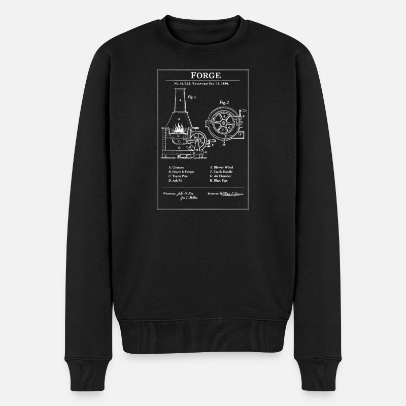 Schmiedeausrüstungs-Bauplan - Männer Premium Bio Pullover - Schwarz