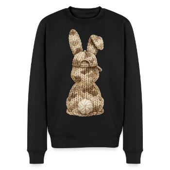 Hase von hinten Tarnfarben Cap Kappe Camouflage - Männer Premium Bio Pullover - Schwarz - Vorne - Nico (187cm)