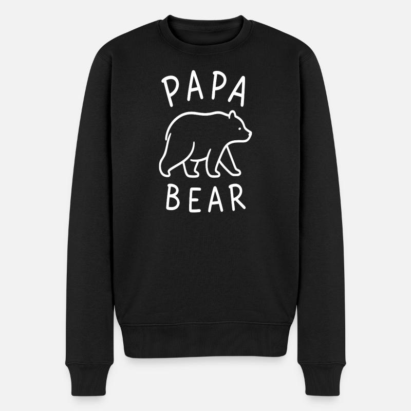 Papa Bear Motiv - Männer Premium Bio Pullover - Schwarz
