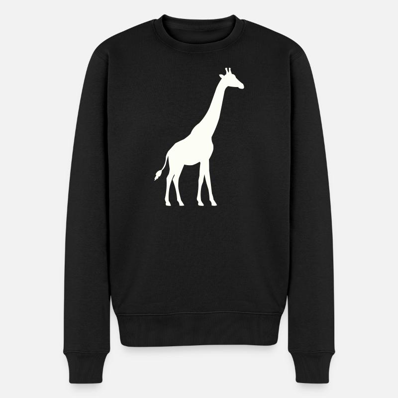 Giraffe Silhouette - Männer Premium Bio Pullover - Schwarz