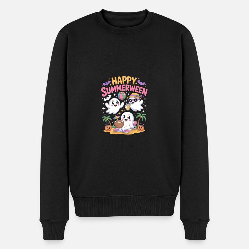 Happy Summerween - Männer Premium Bio Pullover - Schwarz