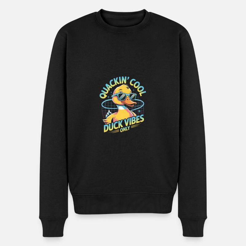 Lustiges Enten Design - Männer Premium Bio Pullover - Schwarz